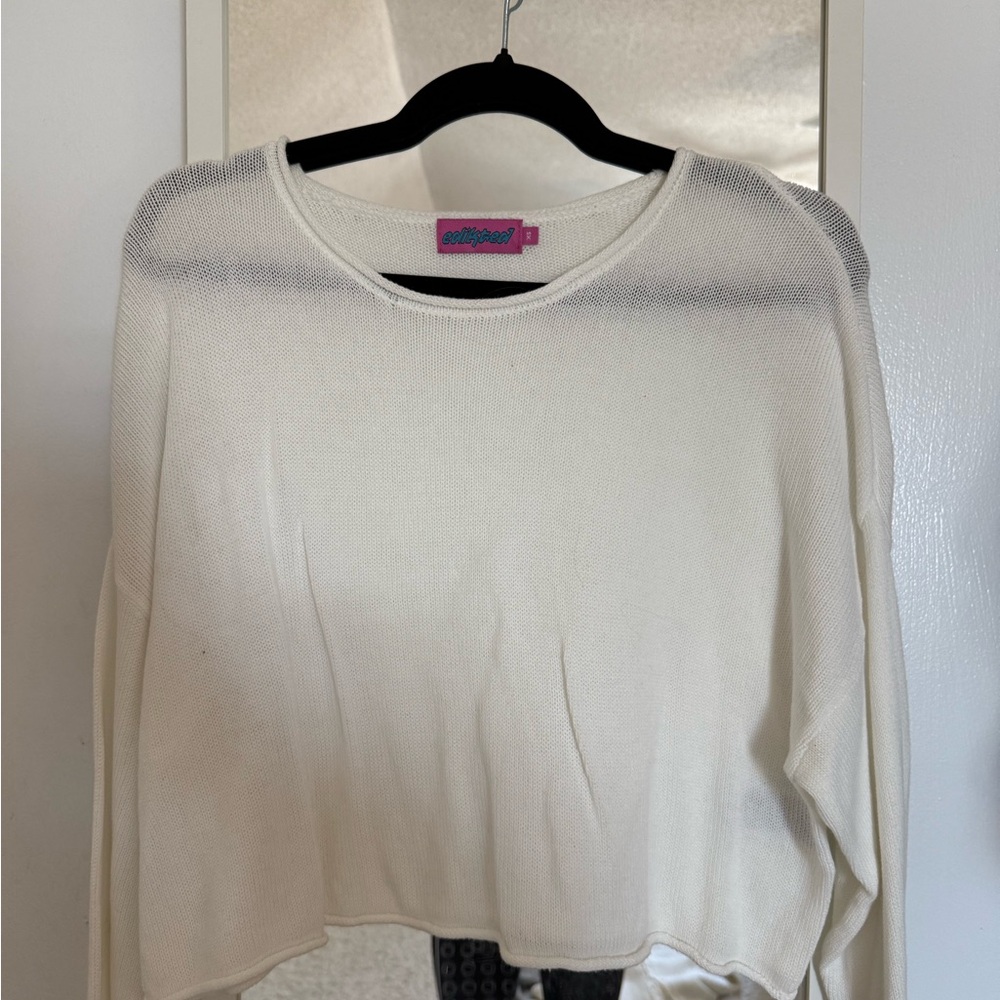 Edikted Soft White Knit Top